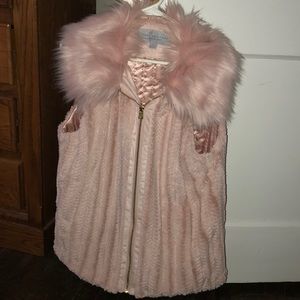 pink fur vest